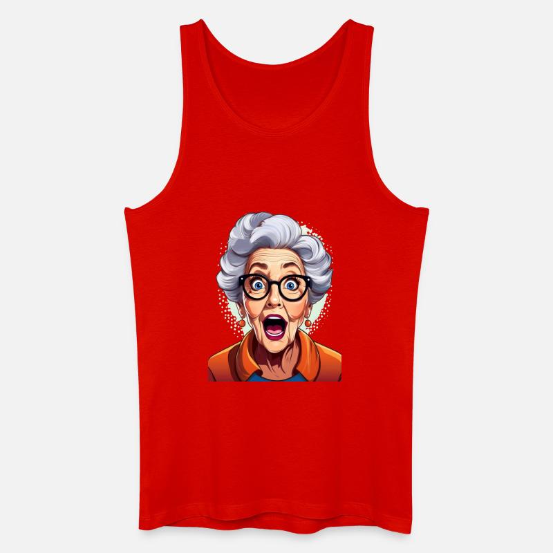 Erstaunte Großmutter - Männer Bio Tank Top - Rot