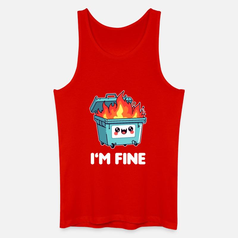 Kawaii Brennender Mülleimer - Männer Bio Tank Top - Rot