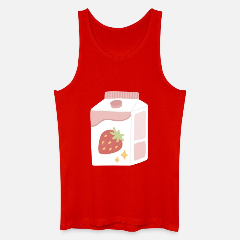 Erdbeer-Milch-Box-Illustration - Männer Bio Tank Top - Rot