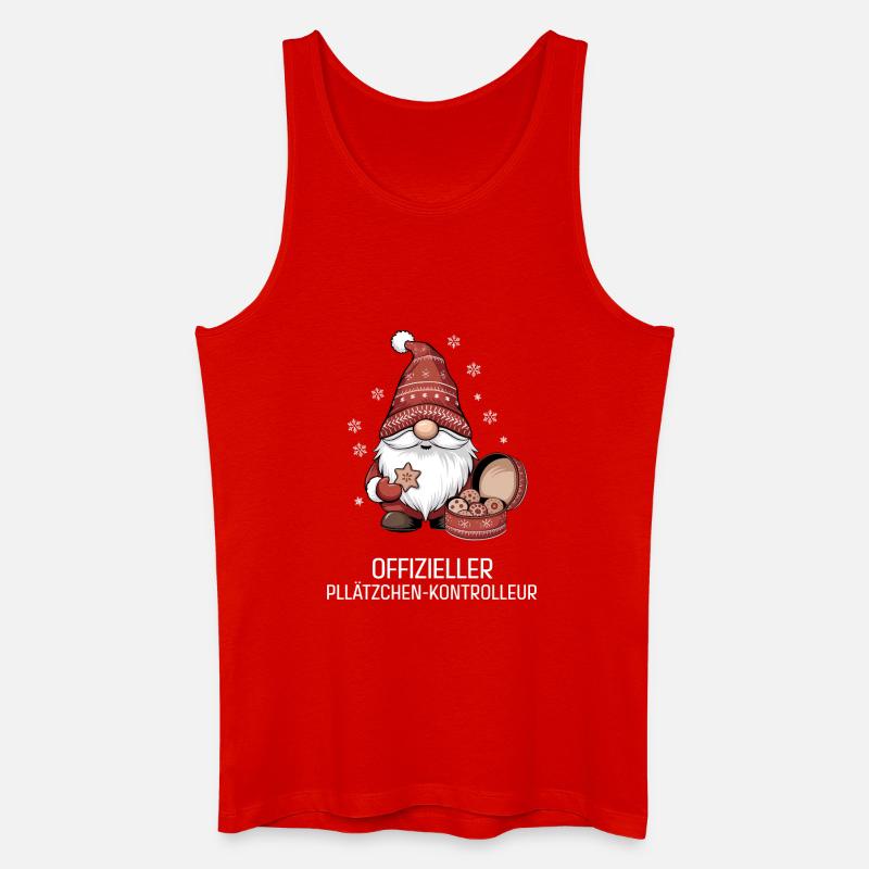 Weihnachtsgnom mit Plätzchen - Männer Bio Tank Top - Rot