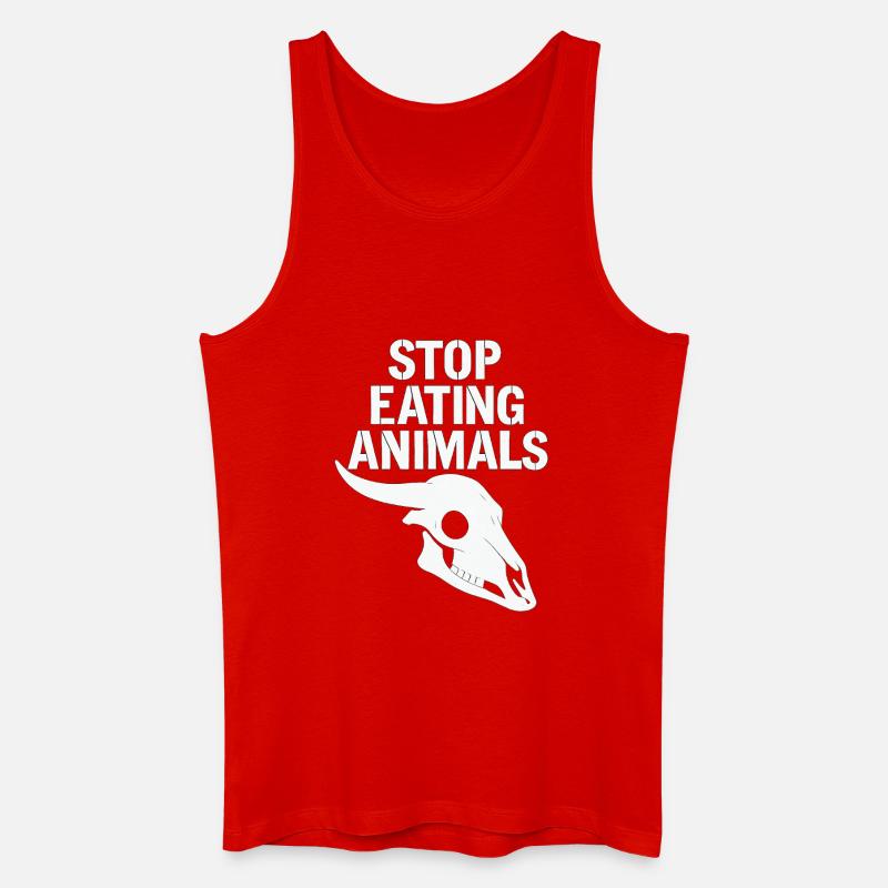 Stop Eating Animals Skull - Männer Bio Tank Top - Rot