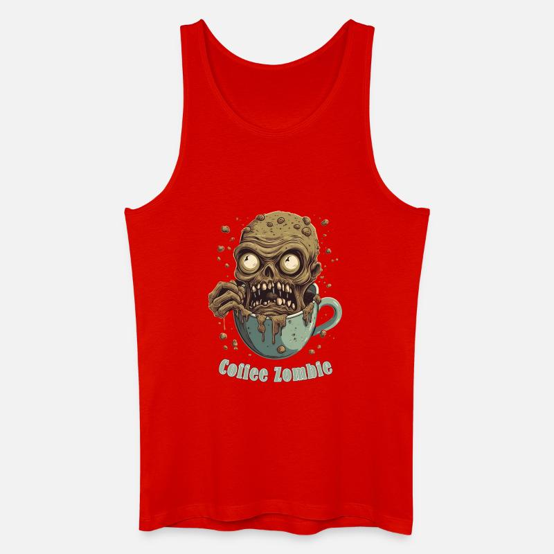 Kaffeemonster - Koffein Zombie - Morgenmuffel - Männer Bio Tank Top - Rot