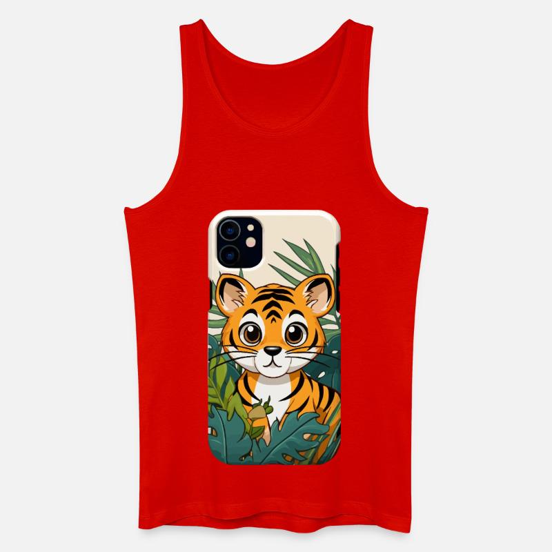 Tigerjunge im Dschungel - Männer Bio Tank Top - Rot