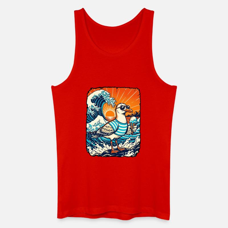 Möwe Eis Kawaii - Männer Bio Tank Top - Rot
