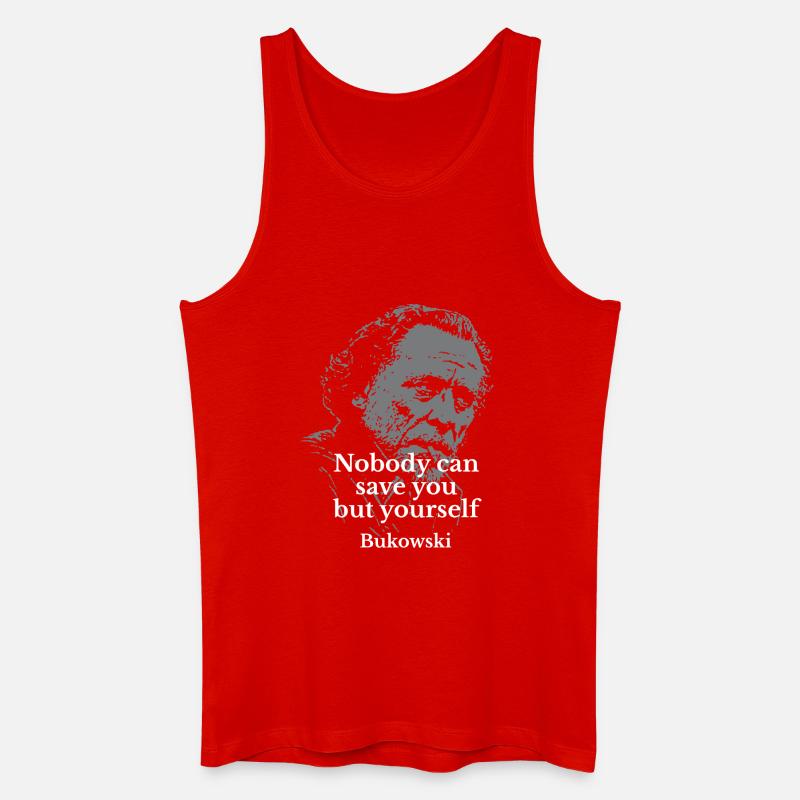 Zitat von Charles Bukowski über Selbstständigkeit - Männer Bio Tank Top - Rot