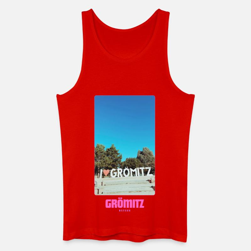 Grömitz _ Ostsee - Männer Bio Tank Top - Rot