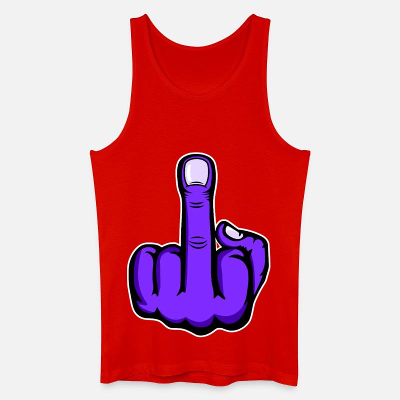 Mittelfinger_Lila - Männer Bio Tank Top - Rot