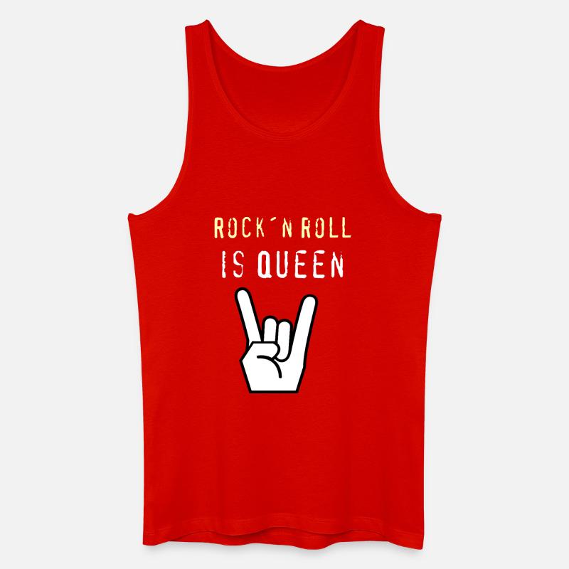 Rockn_Roll_is_Queen - Männer Bio Tank Top - Rot