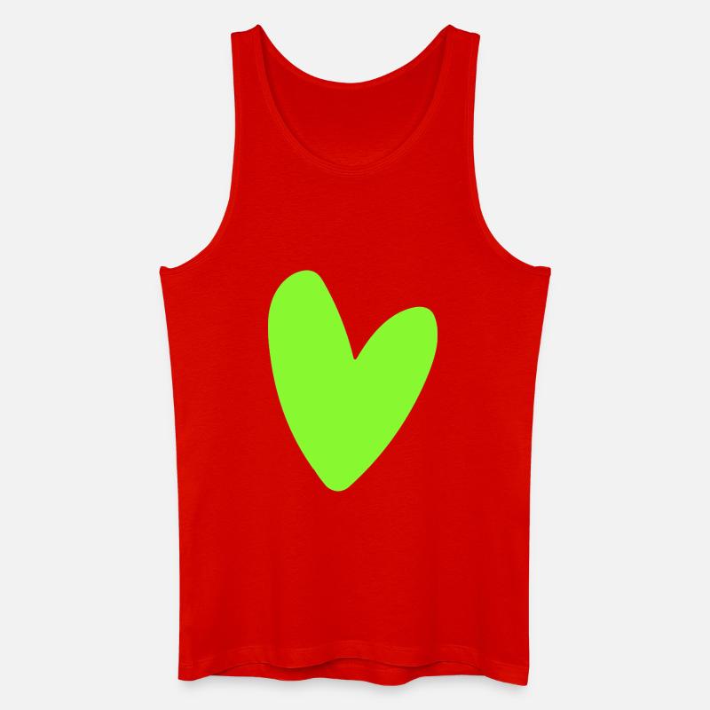 Neon-Grünes Herz-Icon Minimal retro style - Männer Bio Tank Top - Rot