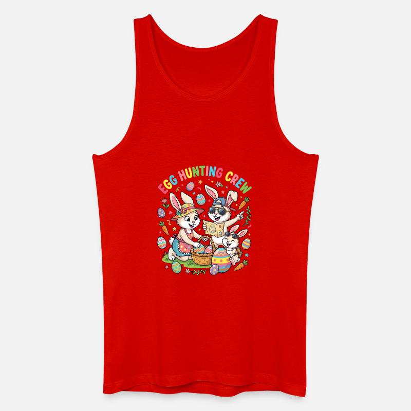 Hosterhasen Familie -Eier Sammler - Männer Bio Tank Top - Rot