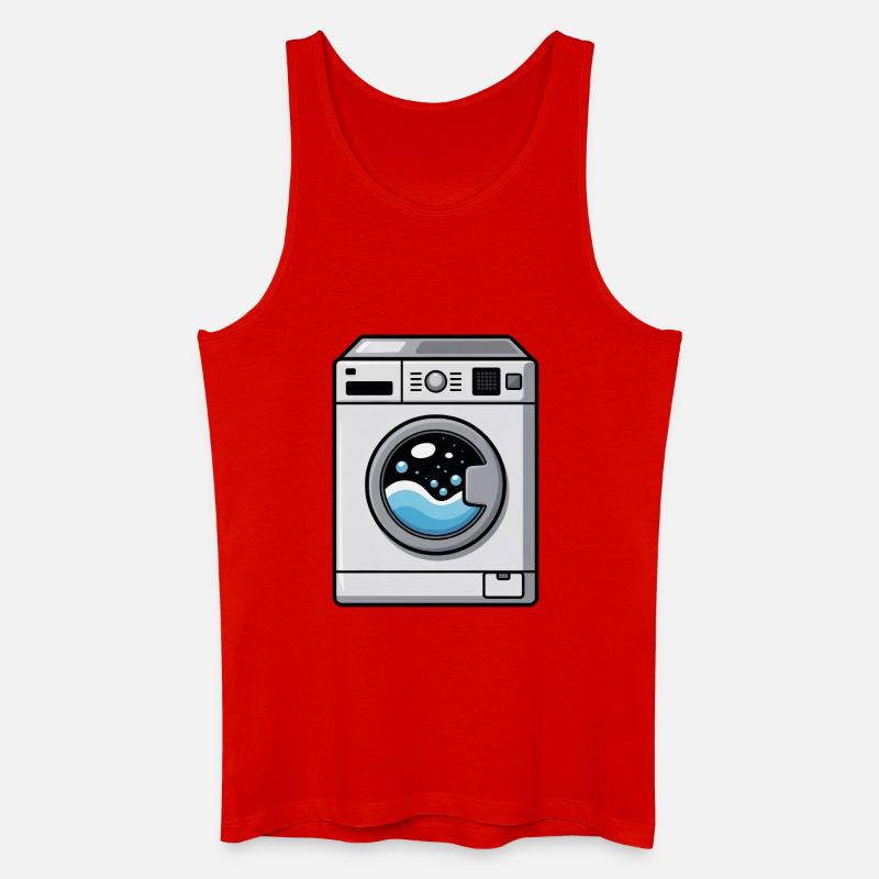 Waschmaschine Comic süß Kawaii - Männer Bio Tank Top - Rot