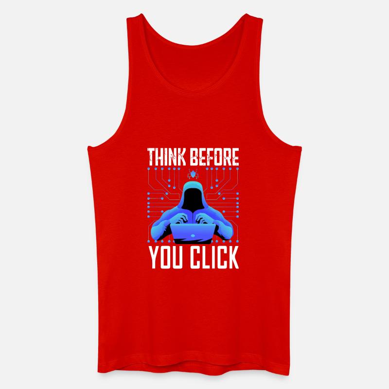 Hacker-Hacker-Hacker-Programmierer Linux Cybersicherheitsdaten - Männer Bio Tank Top - Rot