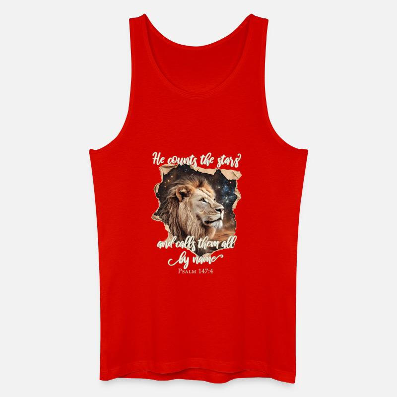 Löwe Bibelvers Christlich - Männer Bio Tank Top - Rot
