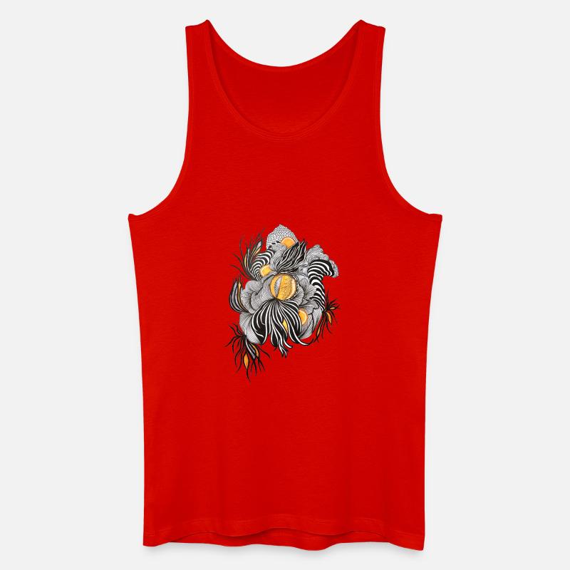 NoirBlüten Orange Akzente - Männer Bio Tank Top - Rot