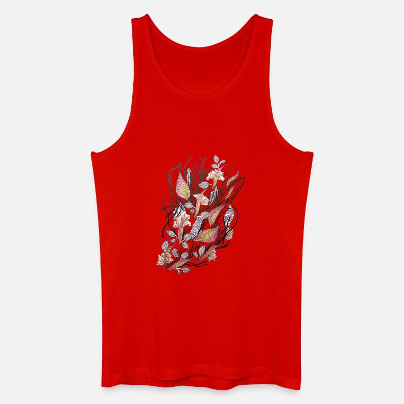 Florale Netze der Ranunkeln - Männer Bio Tank Top - Rot