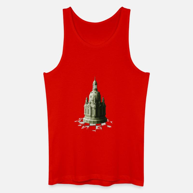 Low Poly Schach Dame Frauenkirche - Männer Bio Tank Top - Rot