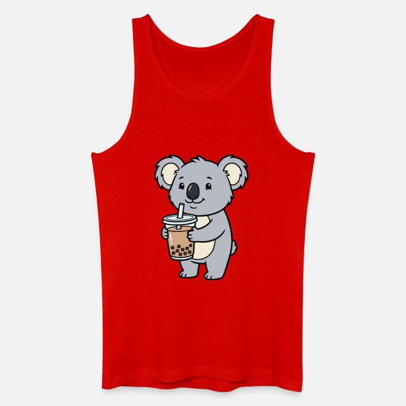 Koala bubble tea - Men’s Organic Tank Top - red
