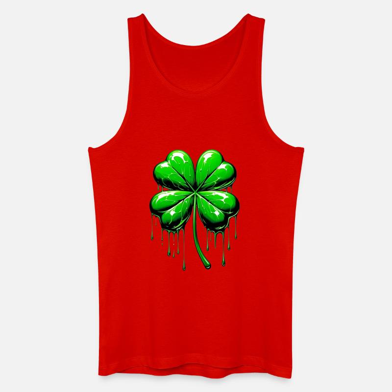 Vierblättriges Kleeblatt - Männer Bio Tank Top - Rot