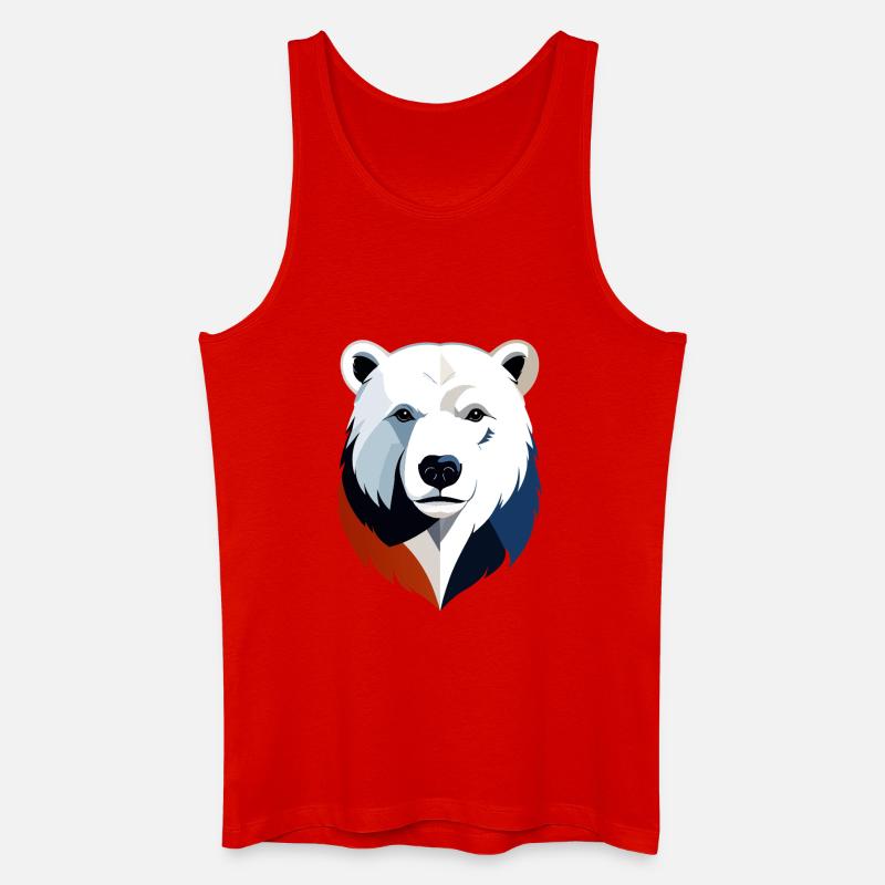 Geometrischer Polarbär Farbsplit - Männer Bio Tank Top - Rot
