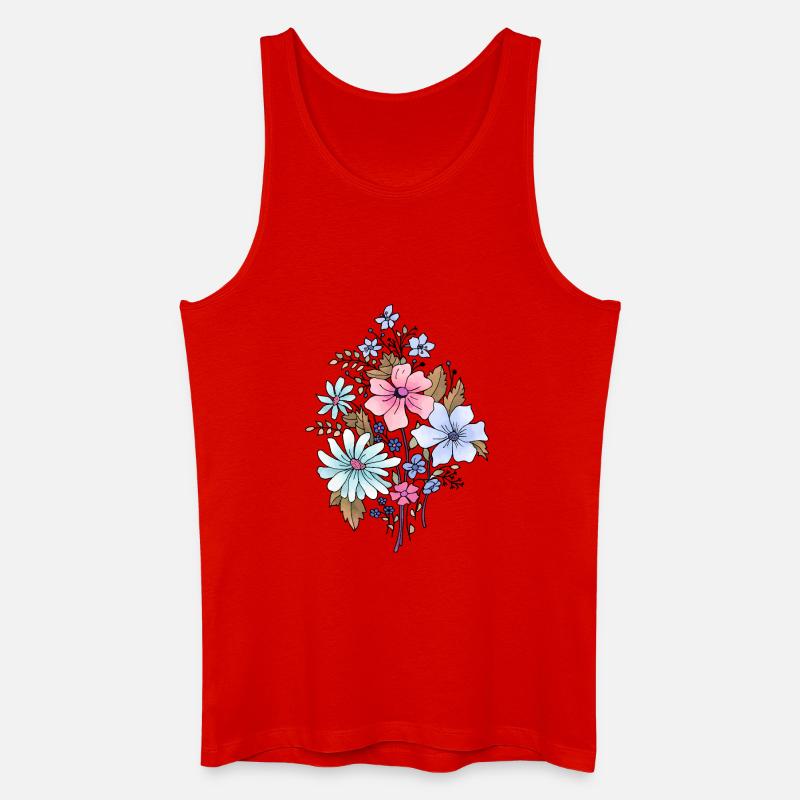Blumen - Männer Bio Tank Top - Rot