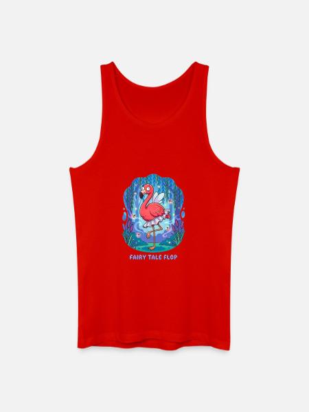 Funny Flamingo Fairy - Men’s Organic Tank Top - red