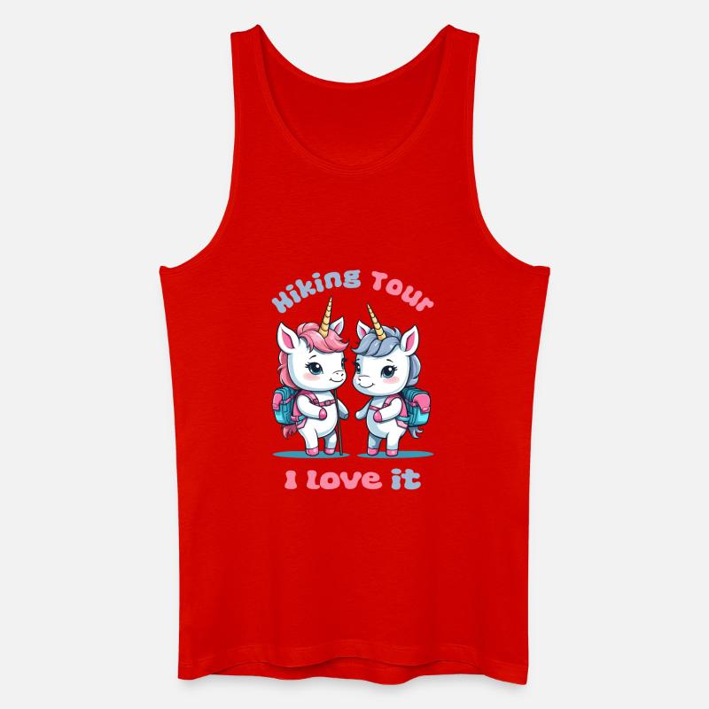Süße Wanderer Einhörner - Männer Bio Tank Top - Rot