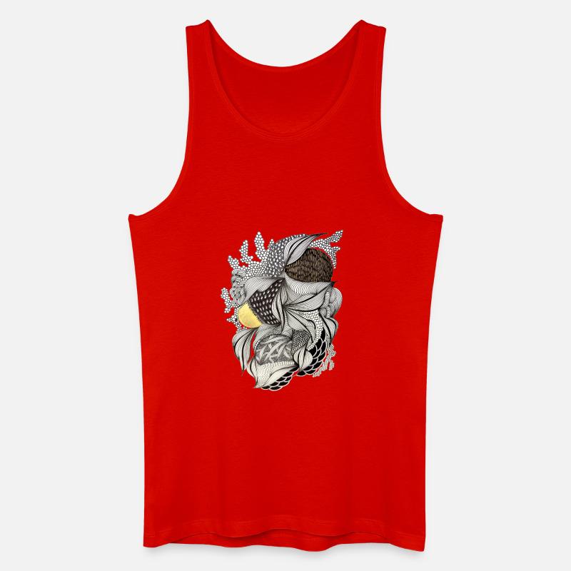 Leaf Fabric Feather Light Pattern - Men’s Organic Tank Top - red