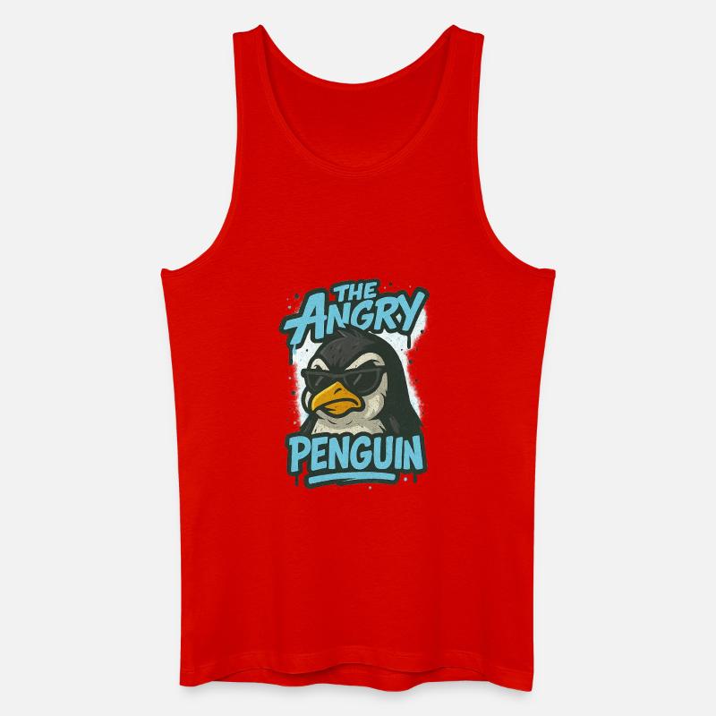 Der ärgerliche Pinguin - Männer Bio Tank Top - Rot