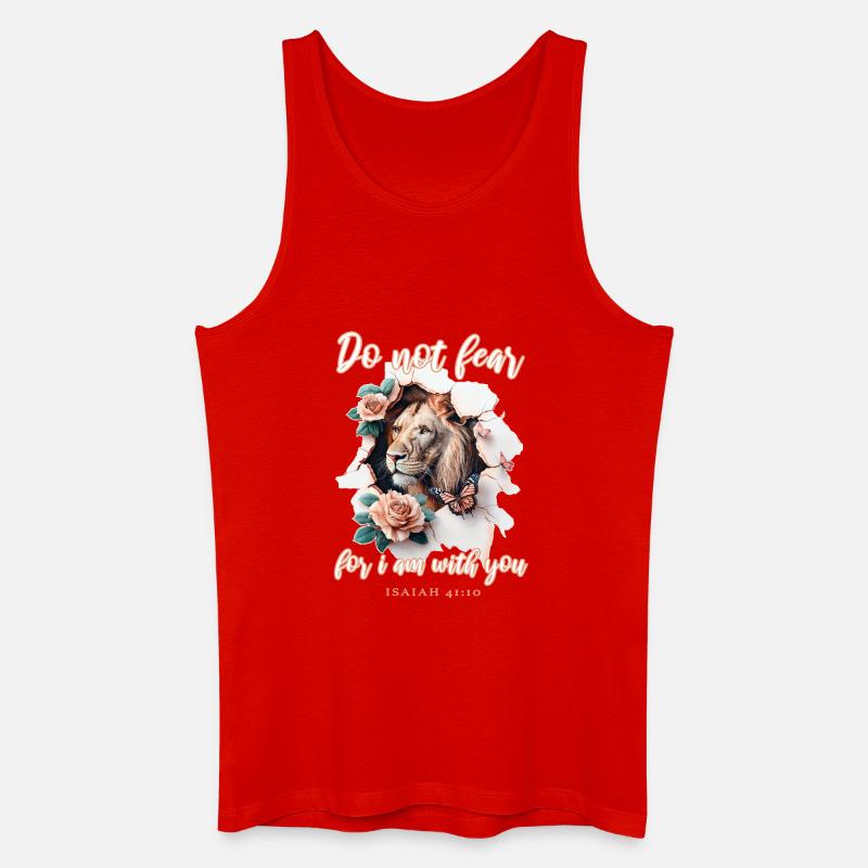 Löwe Bibelvers - Männer Bio Tank Top - Rot