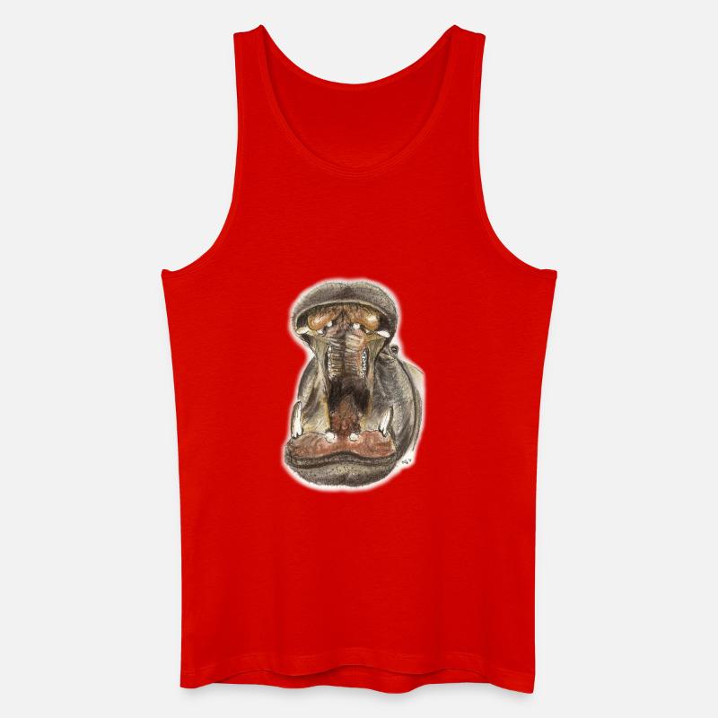 Flusspferd Hippo Maul Illustration - Männer Bio Tank Top - Rot