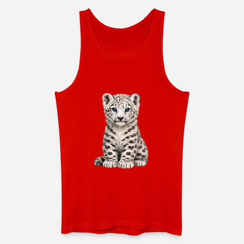 Sia Schneeleopard - Männer Bio Tank Top - Rot