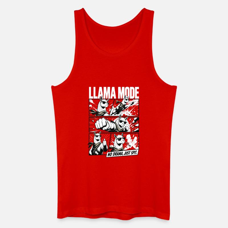 No Drama Llama Comic Vibes - Männer Bio Tank Top - Rot