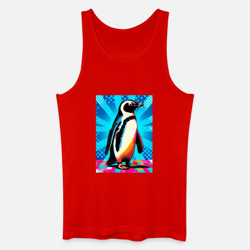 Pinguin - Männer Bio Tank Top - Rot