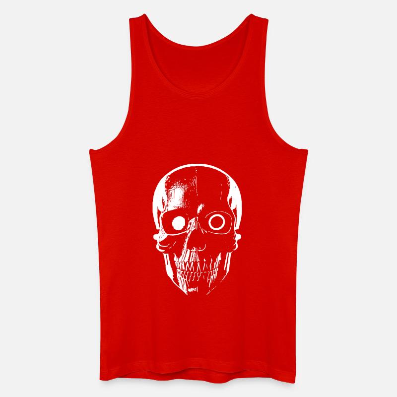 Sci-Fi Cyborg Skull - Männer Bio Tank Top - Rot