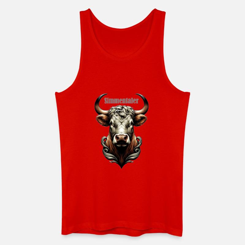 Simmentaler - Männer Bio Tank Top - Rot