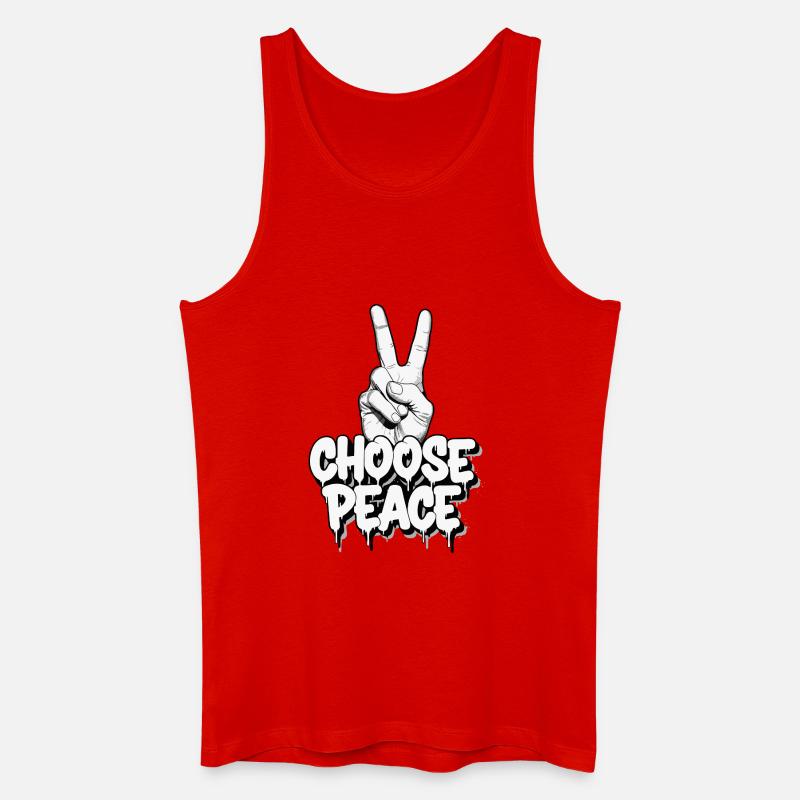 Wählen Sie Peace Graffiti - Männer Bio Tank Top - Rot