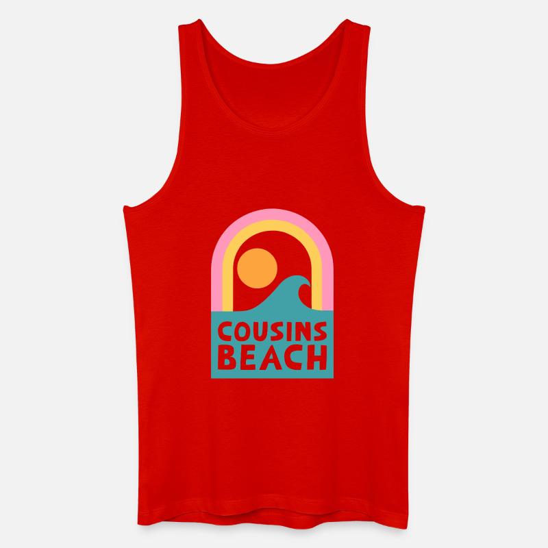 Cousins Beach – Retro Sunset Design - Männer Bio Tank Top - Rot