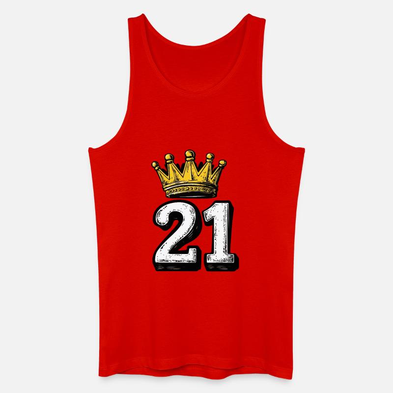 21 Zahl Krone - Männer Bio Tank Top - Rot