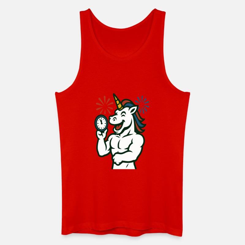 Starkes Einhorn-Zeit-Illustrationsmaskottchen - Männer Bio Tank Top - Rot
