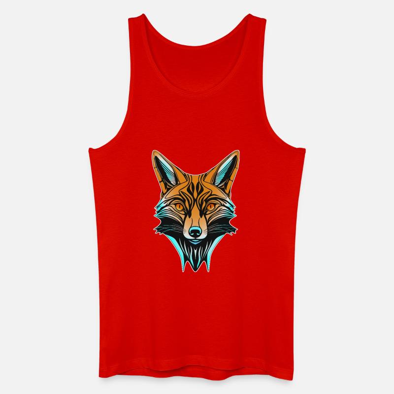 Neonfuchskopf - Männer Bio Tank Top - Rot
