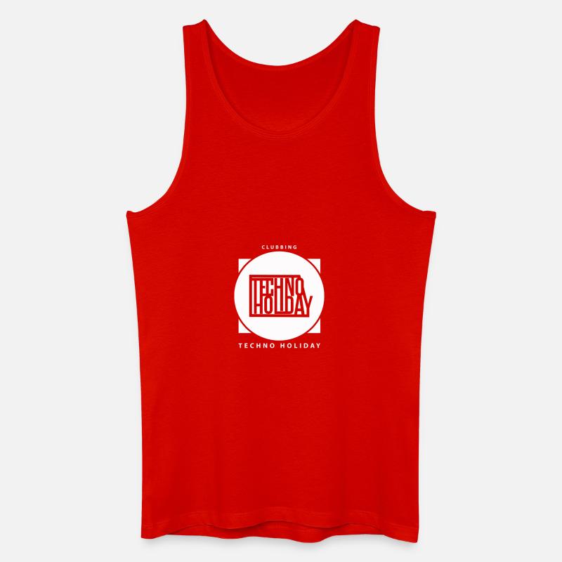 logo_techno_holiday_2017_blanco - Männer Bio Tank Top - Rot