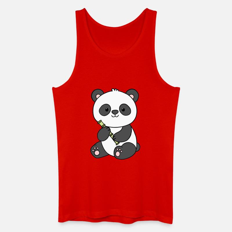 Panda Pandabär - Männer Bio Tank Top - Rot