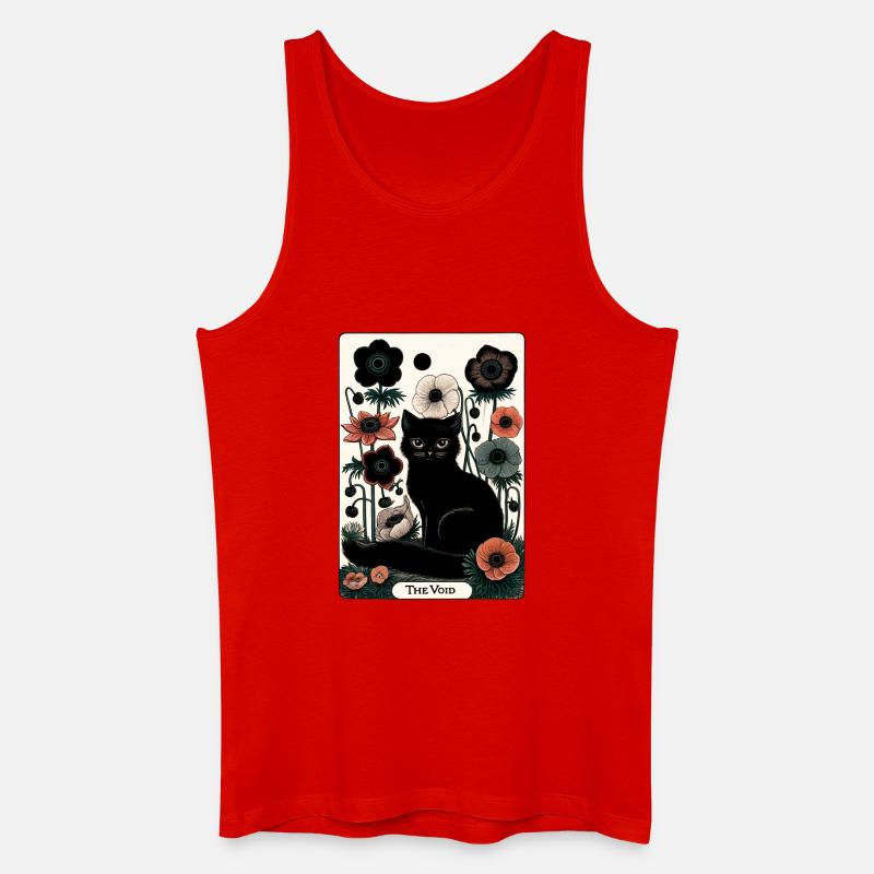 Void Katze in Blüte Tarot - Männer Bio Tank Top - Rot