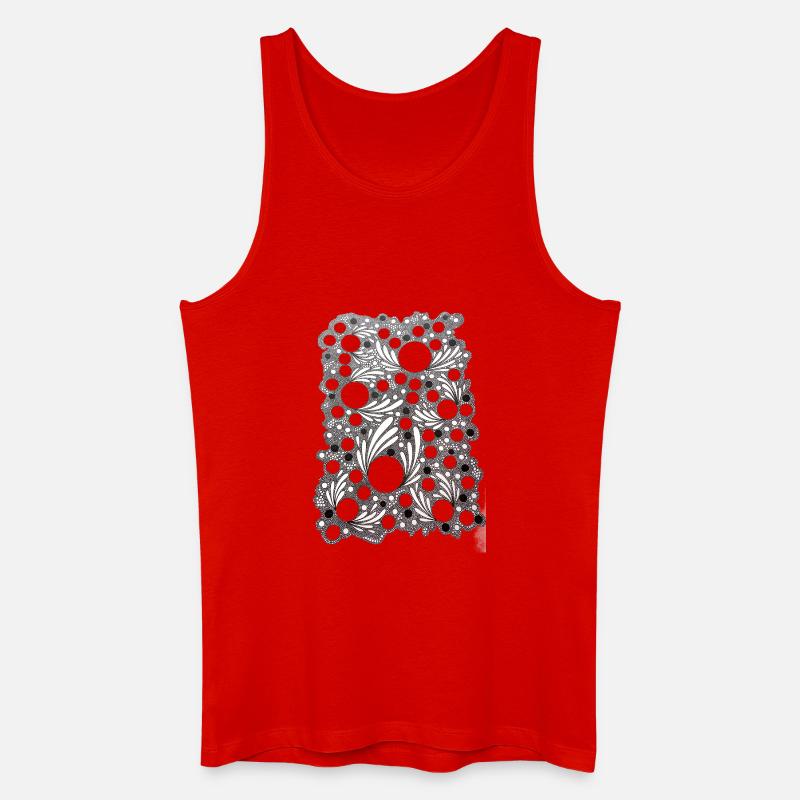 Leaf Blowing Lace Pattern - Men’s Organic Tank Top - red