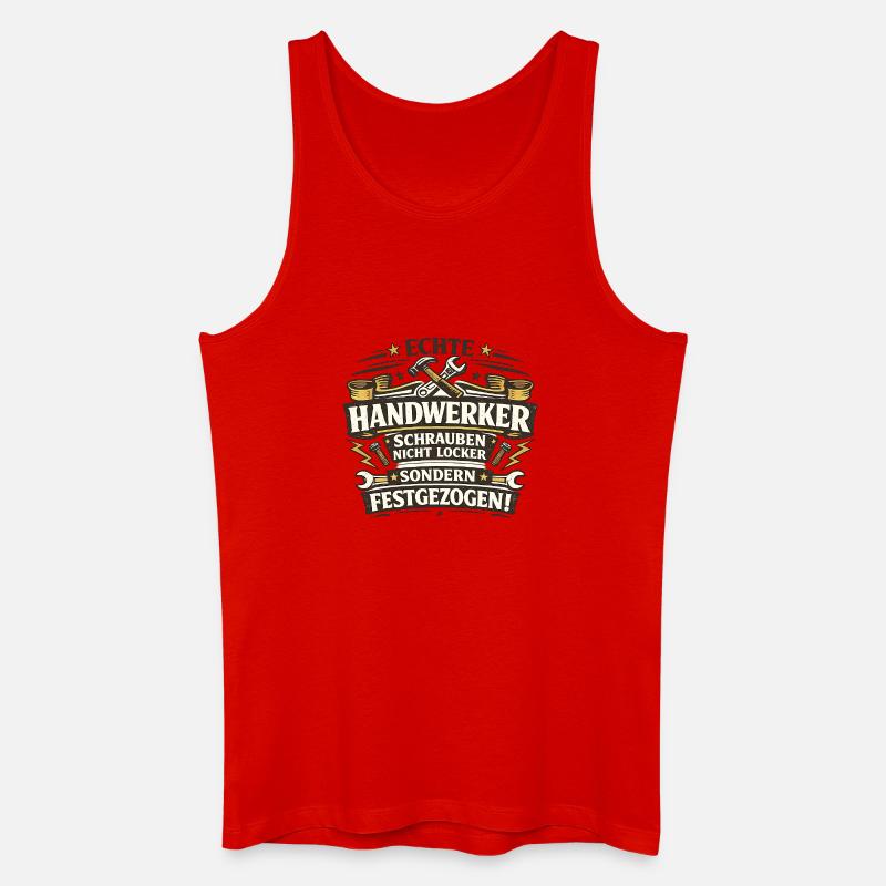 Echte Handwerker Festgezogen! - Männer Bio Tank Top - Rot