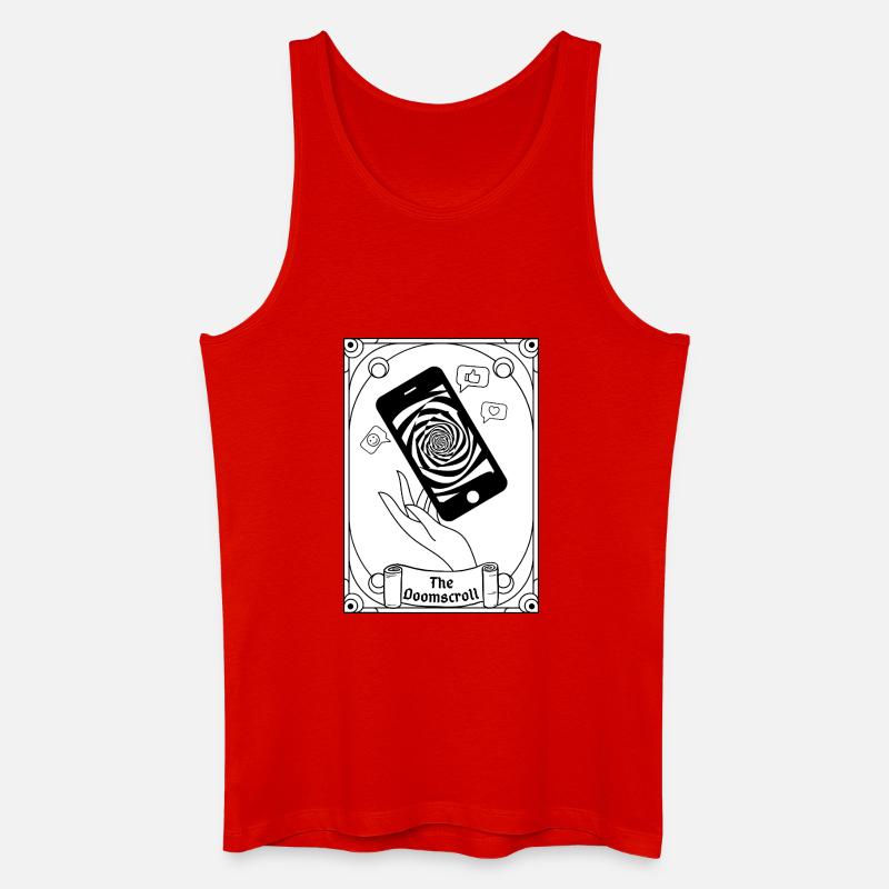 Doomscroll Brainrot Smartphone Tarot - Männer Bio Tank Top - Rot