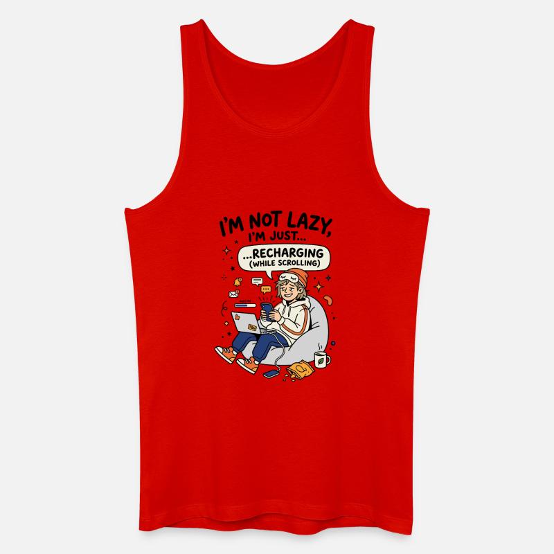 Recharging while scrolling Gen Z - Männer Bio Tank Top - Rot