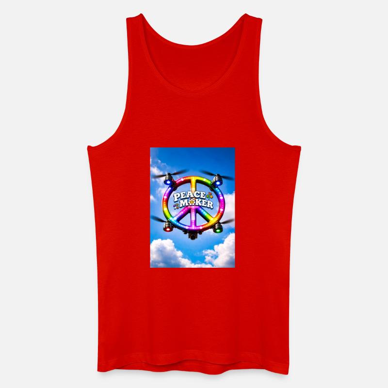 Friedensstifter Regenbogen-LED-Ring - Männer Bio Tank Top - Rot