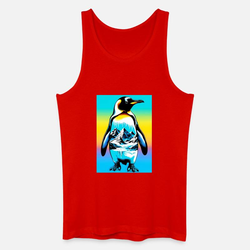 Pinguin - Männer Bio Tank Top - Rot