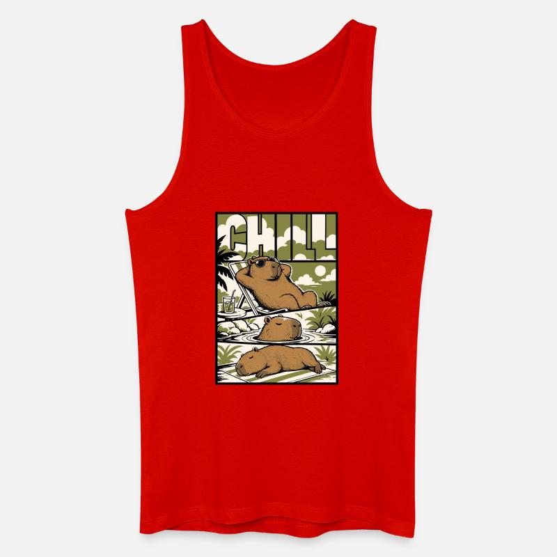 Chill Capybara Relax Design - Männer Bio Tank Top - Rot